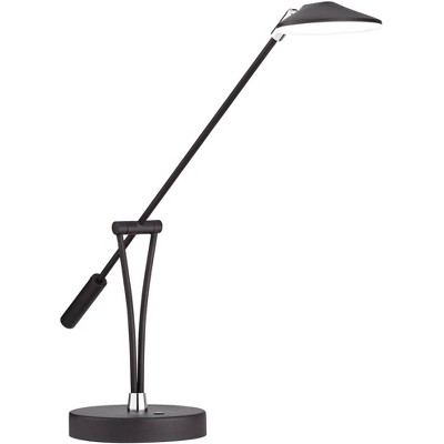 Satin Black Adjustable Metal Desk Lamp with USB Port