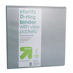 2" 3 Ring Binder Clear View Gray - up & up™