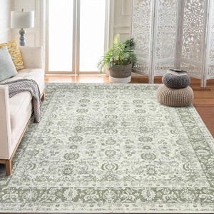 Fulvari Vintage Floral Rugs,Washable Area Rugs, Low Pile Non Shedding Stain Resistant Rugs for Bedroom Dining Room Home Office Department - 1 of 4