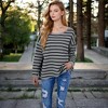 Anna-Kaci Women's Striped Boatneck Sweater with Relaxed Fit - 3 of 4