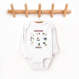 The Juniper Shop Christmas Spirits Red Words Baby Long Sleeve Bodysuit - 1 of 3