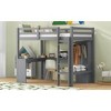 TIRAMISUBEST Twin/Full Size Loft Bed with Bulit-in L-shaped Desk, Wardrobe and Storage Shelves, Solid Wood Loft Bedframe with Ladder and Guardrail - 4 of 4