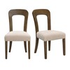 JUJABU Upholstered Kitchen Side Chairs Set of 2 with Fabric Seating Solid Rubber Wood Legs - 2 of 4