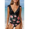 Women's Ruffled Lace Up One Piece Swimsuits - Cupshe - 3 of 3