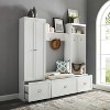 Crosley 4pc Harper Entryway Set with Bench, Shelf, Hall Tree and Pantry Closet Set White: Wood Composite, Metal Hardware, 11 Hooks - 4 of 4