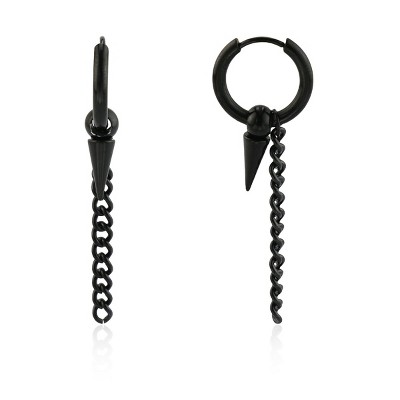 Slate by Rebl Spike & Chain Dangle Earring  Stainless Steel, 16x53mm