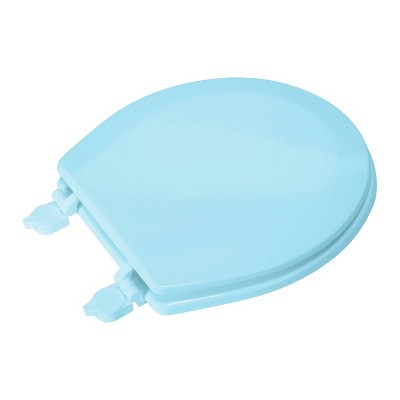 17" Blue MDF Wood Beveled Toilet Seat
