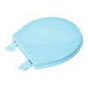 17" Wood Toilet Seat Blue - Bath Bliss - 4 of 4