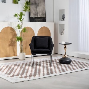 NicBex Modern Accent Chair with Metal Legs, Velvet Contemporary Desk Chair, Living Room Chair for Office, Home, Small Spaces - 1 of 4