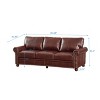 PU Leather Sofa with Nailhead Trim, Rolled Arms, and Rubber Wood Legs – Classic Upholstered Sofa Couch for Living Room - HABITRIO - 4 of 4
