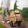 VEVOR Firewood Log Cart, 250 lbs Capacity, Outdoor and Indoor Wood Rack Storage Mover with PU Wheels & Waterproof Cloth,Heavy Duty Steel Dolly Hauler - 2 of 4