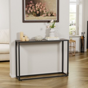 Sapphtopaz Narrow Console Table with Metal Legs Multi-functional Entryway Table with Space-Saving Design TV Stand for Living Room, Hallway, Black - 1 of 4