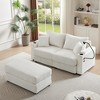 NicBex 72.8 Inch Loveseat Sofa Sectional Sofa Couch with Movable Ottoman,2 USB Ports and Phone Holder for Living Room,Apartment,Office,Beige - 2 of 4