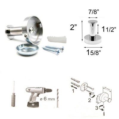 Polished Stainless Steel Wall Mount Bath Towel Single Robe Hook