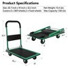 SKRAN Push Cart Dolly 330 lbs. Capacity Moving Platform Hand Truck Heavy Duty Space Saving Collapsible Swivel Push Handle Flat Bed Wagon - 3 of 4