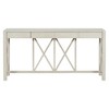 Acacia Veneer Console Table with 4 Drawers, Modern X-Cross Entryway Table with Open Bottom Storage for Living Room, Kitchen, Dining Room, and Hallway - 3 of 4