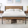 Queen Size Bed Frame with Wood Headboard, Strong Metal Support, Under-Bed Storage, Noise-Reducing Design, No Box Spring Needed - 3 of 4