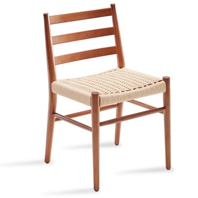 FURNIinspire Accent Chairs, Rattan Dining Room Chairs Comfortable Woven Seat, Fully Assembled, Brown, 19"*16"*32"