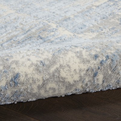 Blue Abstract Hand-knotted Synthetic 5' x 7' Area Rug