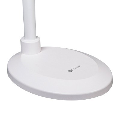 White Adjustable Gooseneck LED Floor Lamp with Touch Sensor