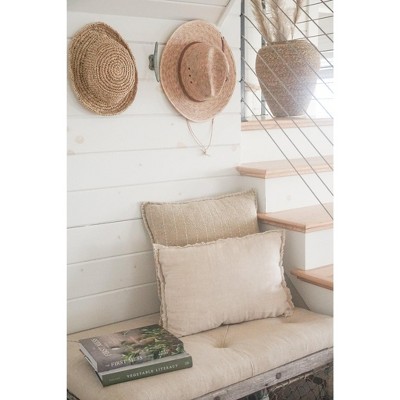 Beige Fringe So Soft Linen Pillow with Down Alternative Insert