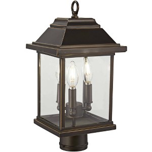 Minka Lavery Rustic Outdoor Post Light Fixture Oil Rubbed Bronze 3-Light 17 1/4" Clear Glass for Post Exterior Barn Deck House - 1 of 3