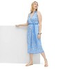 Women's Collared Sleeveless Sea Twig Blue Sweaterknit Midi Wrap Dress - DVF for Target - 3 of 4