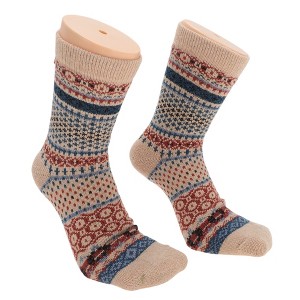 Unique Bargains Men's Vintage Winter Warm Socks Assorted Color 5 Pair - 1 of 4