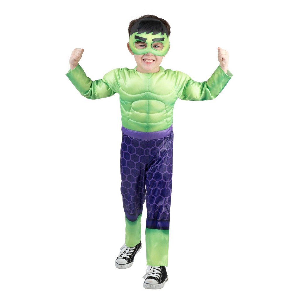 Marvel Spidey and His Amazing Friends Toddler Deluxe Hulk Halloween Costume 3T-4T