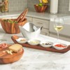 Nambe Quatro Snack & Serve Set, 4 Porcelain Bowls & Acacia Wood Rest Base - 4 of 4