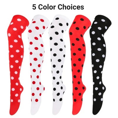 thumbnail image 2 of White Polka Dots White Women Fashion Knee High Socks For Women 2 of 12
