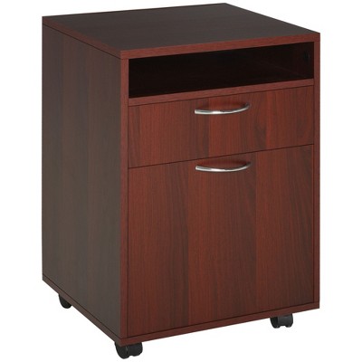 NicBex 1 Drawer Mobile File Cabinet with 1 Open Shelf and 1 Cabinet,Office Cabinet with Metal Handles and Casters,Filing Cabinet for Home Office