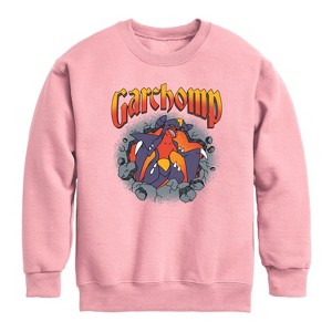 Boys' - Pokémon - Garchomp Rocks Graphic Long Sleeve Fleece Sweatshirt - 1 of 3