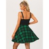Allegra K Women's Plaid Lace Up Sweetheart Neck Sleeveless Flared Party Mini Dress - 3 of 4