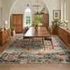 Washable Vintage Floral Living Room Bedroom Rugs, Distressed Print Large Carpet for Dining Room Office, Retro Accent Floor Cover - 4 of 4