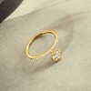 RS Pure by Ross-Simons 0.20 ct. t.w. Diamond Heart Charm Ring in 14kt Yellow Gold - 3 of 4