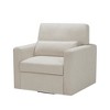 Boucle Fabric Upholstery Solid Wood Swivel Ergonomic Accent Chair with Plush Seat, Reversible Cushions, Removable Cover, Lumbar Pillow - 3 of 4