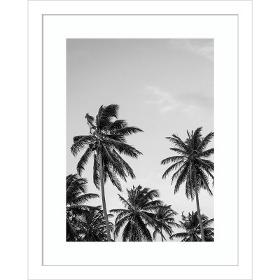 12" x 15" Palms by Design Fabrikken Framed Wall Art Print Gray - Amanti Art