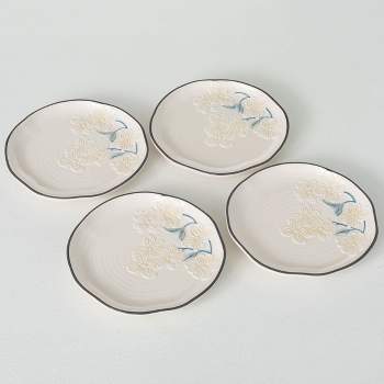 Sullivans Dogwood Textured Plate Set of 4, 1"H Multicolored