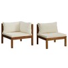 vidaXL Sofa Set Cream White Solid Acacia wood 25.6-27.6 in Modular - 2 of 4