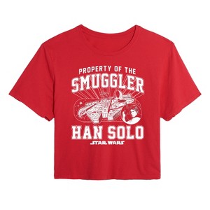 Women's - Star Wars - Property Of The Smuggler Han Solo Cropped Graphic T-Shirt - 1 of 4