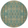 Teal Blue Taupe And Beige Moroccan Washable Indoor Outdoor Area Rug - 4 of 4