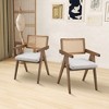 VYNXARIA 86.61 Inch Rectangular Waves Dining Table Set,Mid Century Modern Large Kitchen Set,Bohemian Dining Table with Rattan Weave for Restaurant - 3 of 4