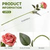BRINJOY Delicate Dusty Pink Artificial Roses - 12 Long-Stem Silk Roses for Bridal Bouquets & Home Decor (50cm) - 3 of 4