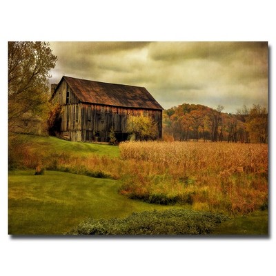 Trademark Fine Art -Lois Bryan 'Old Barn on Rainy Day' Multi Panel Art Set