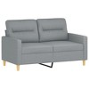 vidaXL Stylish 2-Seater Sofa in Light Gray Fabric with Decorative Throw Pillows and Stable Metal Frame for Indoor Use - 3 of 4