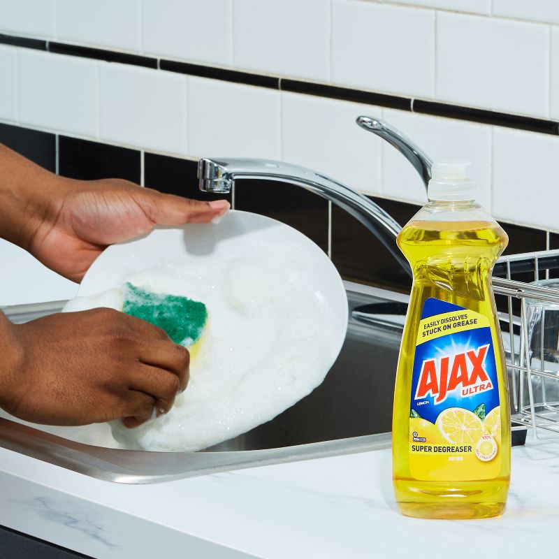 Ajax Lemon Ultra Super Degreaser Dishwashing Liquid Dish Soap, 3 of 12