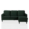 Strummer Velvet Sectional Sofa Green - CosmoLiving by Cosmopolitan: Lush Upholstery, Floating Chaise, Black Legs - image 3 of 4