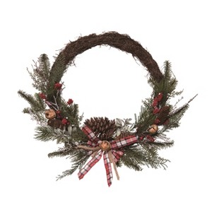 Transpac Artificial 26 in. Multicolor Christmas Rustic Twig Wreath - 1 of 2