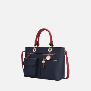 MKF Collection Julia Vegan Leather Color-block Women’s Satchel Bag by Mia k - 1 of 4
